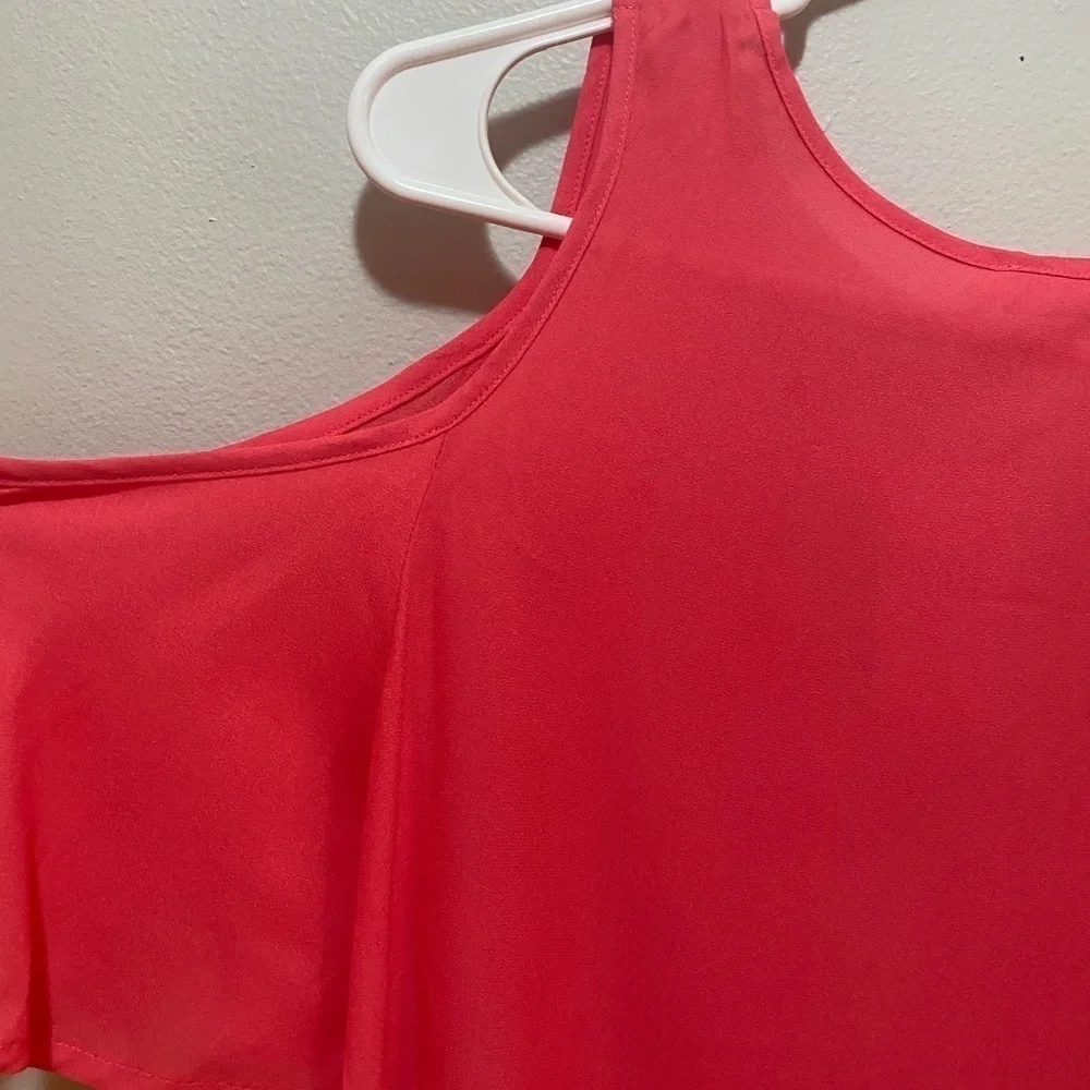 Lush Pink Tee with Shoulder Cut Outs